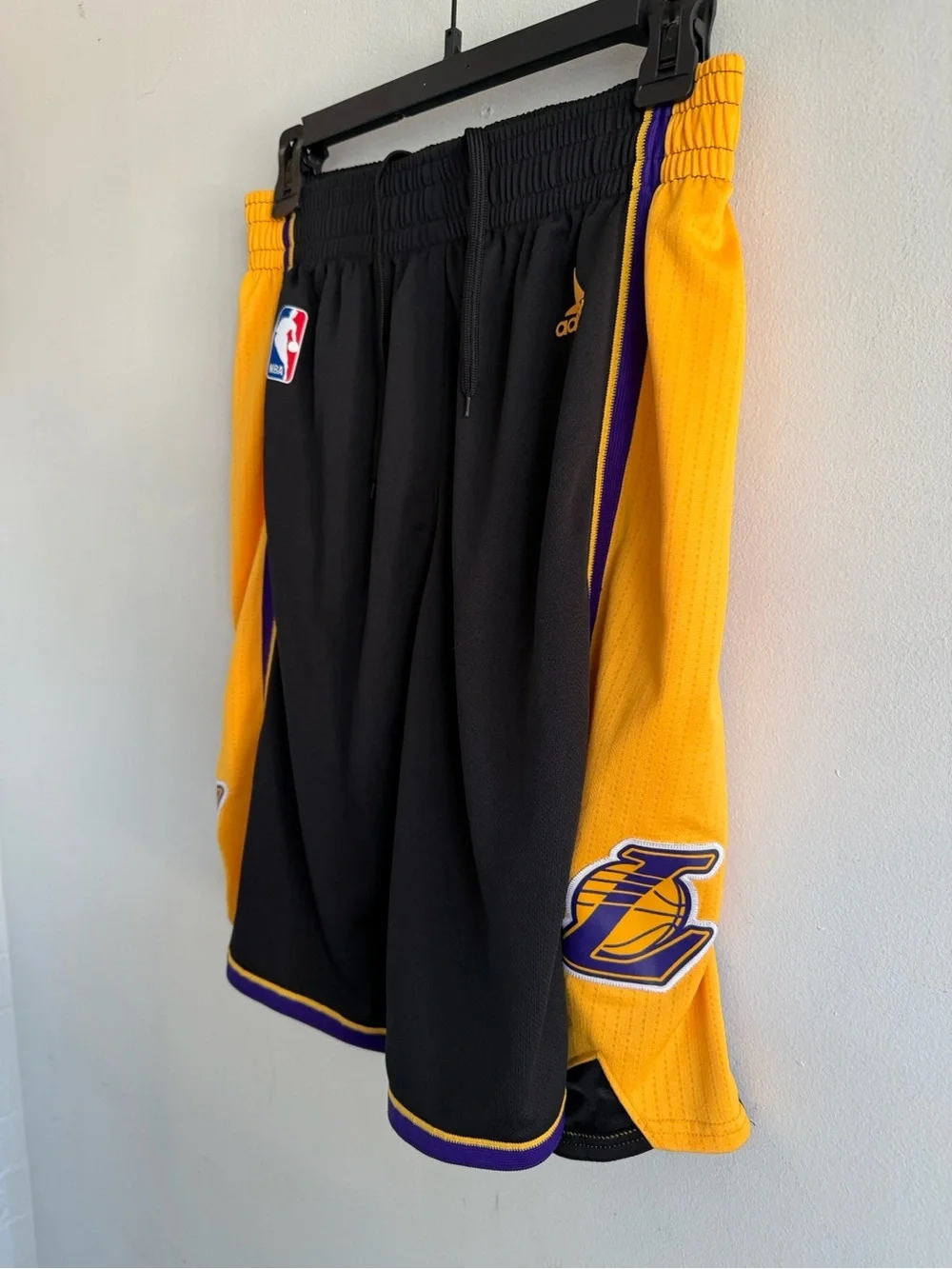 adidas Black, Yellow & Purple Kids Basketball Shorts